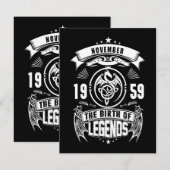 verjaardagsgeschenk | November 1959 De geboorte va Notitiekaartje (Voorkant / Achterkant)