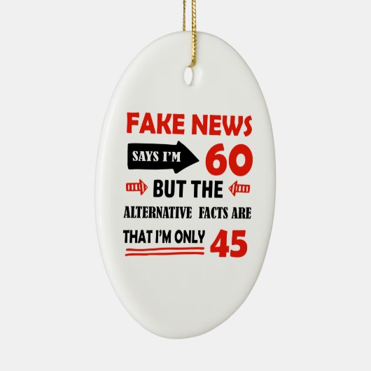 verjaardagsgeschenken van 60 jaar keramisch ornament (Rechts)