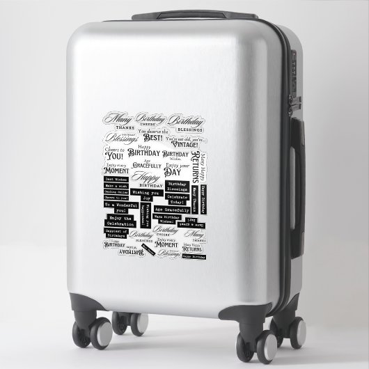 Verjaardagsgevoelens Woorden Sticker (Koffer)