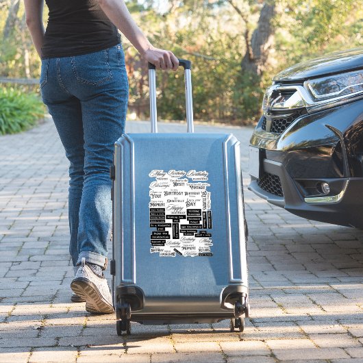 Verjaardagsgevoelens Woorden Sticker (Koffer Insitu)