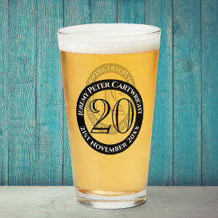 Verjaardagsglas 20 jaar glas