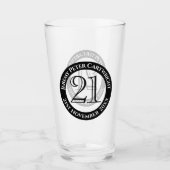 Verjaardagsglas 21 jaar glas (Voorkant)