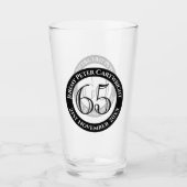 Verjaardagsglas 65 jaar glas (Voorkant)