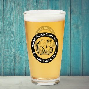 Verjaardagsglas 65 jaar glas