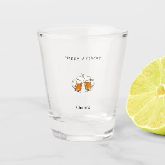 Verjaardagsglas, Proost bier Shot Glas (Voorkant)