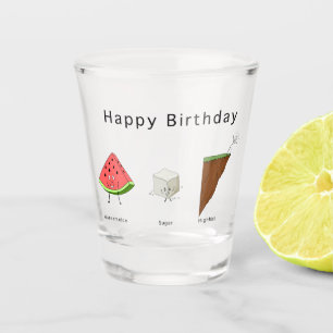 Verjaardagsglas watermeloen suiker hoge shotglas shot glas