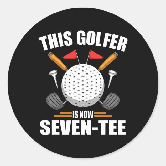 Verjaardagsgolf Shirten voor mannen 70e jaar oude Ronde Sticker (Voorkant)