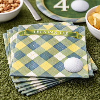 Verjaardagsgolf Thema Laten we Par-tee Servet
