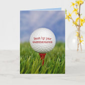 Verjaardagsgolfbal op tee voor kleindochter kaart (Gele Bloem)