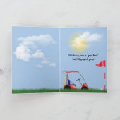 Verjaardagsgolfbal op tee voor vriend kaart (Binnen)