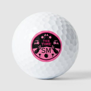 Verjaardagsgolfer op de heuvel golfballen