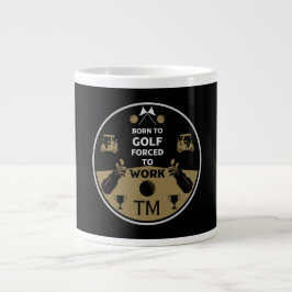 Verjaardagsgolfer op de heuvel grote koffiekop