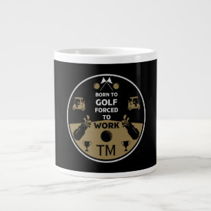 Verjaardagsgolfer op de heuvel grote koffiekop