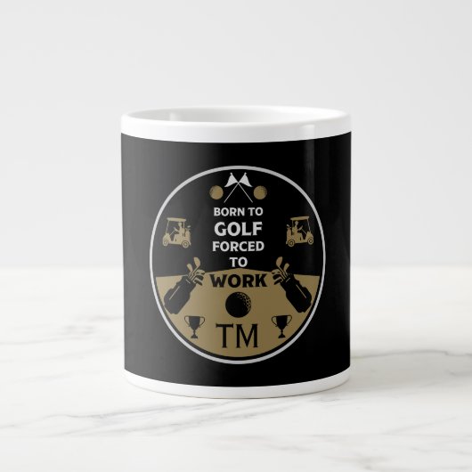 Verjaardagsgolfer op de heuvel grote koffiekop (Voorkant)