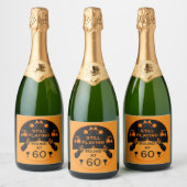 Verjaardagsgolfer op de heuvel sparkling wijnetiket (Flessen)