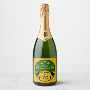 Verjaardagsgolfer op de heuvel sparkling wijnetiket