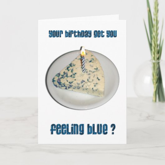 Verjaardagsgrap - Blauwe Kaas Kaart (Voorkant)