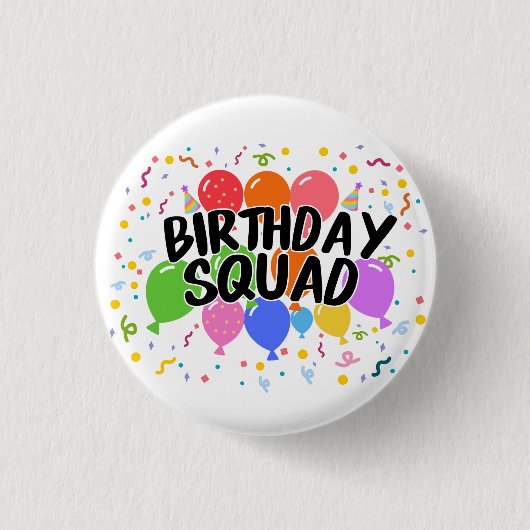 Verjaardagsgroep Ronde Button 3,2 Cm (Voorkant)