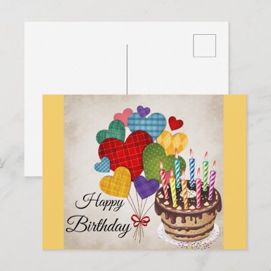 Verjaardagsgroet Briefkaart (Voorkant / Achterkant)