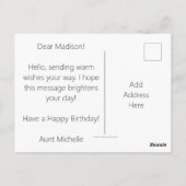 Verjaardagsgroet Daisy Bloem Foto Op Maat Briefkaart (Achterkant)