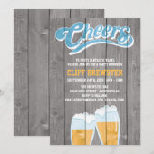 Verjaardagsgroet en bier met hout kaart (Voorkant / Achterkant)