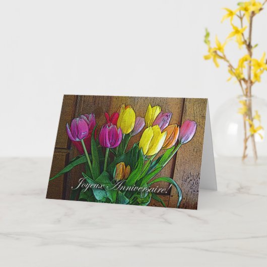 Verjaardagsgroet in het Frans Kaart (Gele Bloem)