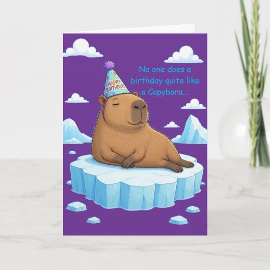 Verjaardagsgroet met capybara-chill kaart (Voorkant)