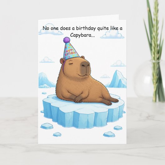 Verjaardagsgroet met capybara-chill kaart (Voorkant)