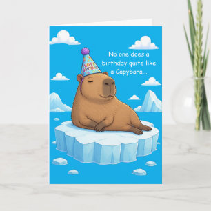 Verjaardagsgroet met capybara-chill kaart