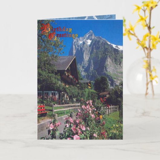 Verjaardagsgroet - Tussen de bergen Kaart (Gele Bloem)