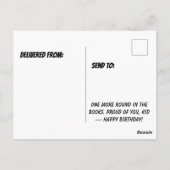 Verjaardagsgroet voor bokscoach briefkaart (Achterkant)