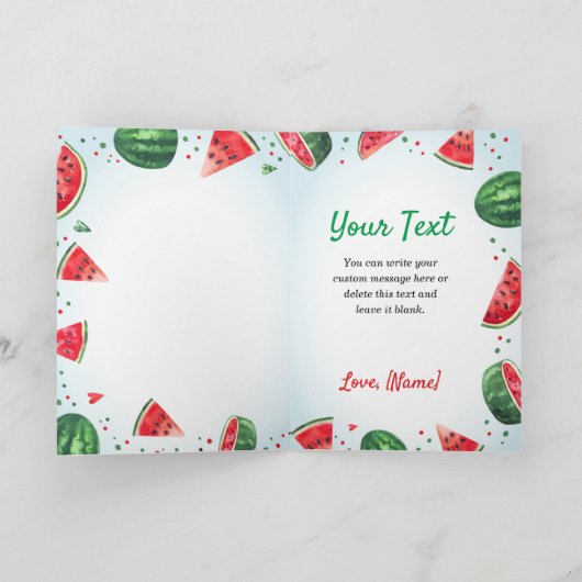 Verjaardagsgroet voor een watermeloenfeestje 'One  Kaart (Binnen)