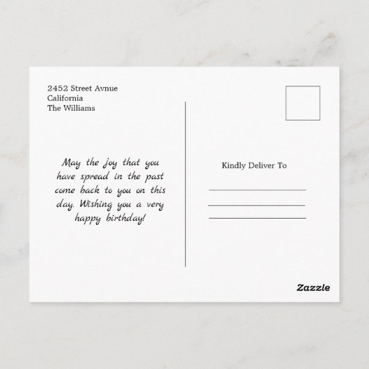 Verjaardagsgroet voor een zeemeermin briefkaart (Achterkant)