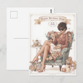 Verjaardagsgroet voor moeder met aangepaste leefti briefkaart (Voorkant / Achterkant)