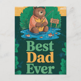 Verjaardagsgroet voor Vaderdag met knuffelbeer die Briefkaart