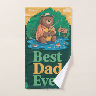 Verjaardagsgroet voor Vaderdag met knuffelbeer die Handdoek