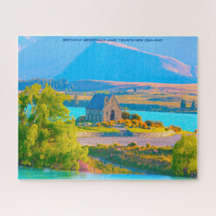 Verjaardagsgroeten Lake Tekapo Nieuw-Zeeland Legpuzzel