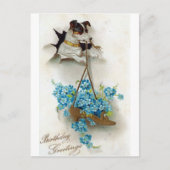 Verjaardagsgroeten met cute hond en schoen briefkaart (Voorkant)