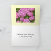 Verjaardagsgroeten Roze Hortensia's Kaart (Binnen)