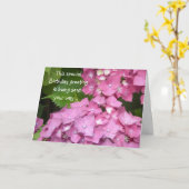 Verjaardagsgroeten Roze Hortensia's Kaart (Gele Bloem)
