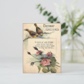 Verjaardagsgroeten uit het verleden 1917 Rozen Briefkaart (Staand voorkant)