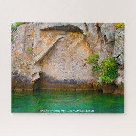 Verjaardagsgroeten van Lake Maori Nieuw-Zeeland Legpuzzel