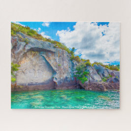 Verjaardagsgroeten van Maori Rock Mural Legpuzzel