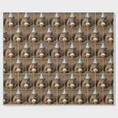 Verjaardagsgrondhond met een Cupcake Cadeaupapier (Vlak)