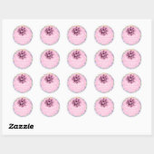 Verjaardagsgunst Baby shower roze lint uniek Ronde Sticker (Vel)