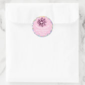 Verjaardagsgunst Baby shower roze lint uniek Ronde Sticker (Tas)