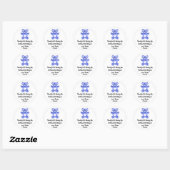 Verjaardagsgunst Blauw Hart Baby Sweet Beer Ronde Sticker (Vel)