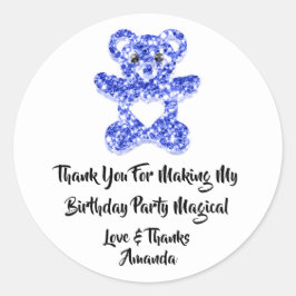 Verjaardagsgunst Blauw Hart Baby Sweet Beer Ronde Sticker