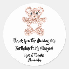 Verjaardagsgunst Bruin Hart Baby Sweet Beer Ronde Sticker