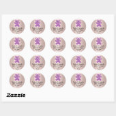 Verjaardagsgunst Glitter Paarse Vonk Glitter Beer Ronde Sticker (Vel)